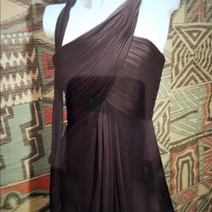 One shoulder evening gown